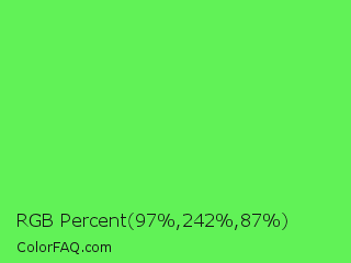 RGB Percent 38%,95%,34% Color Image