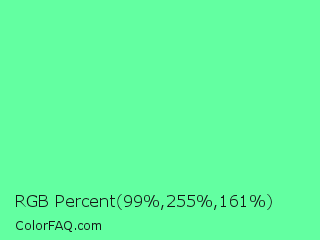 RGB Percent 39%,100%,63% Color Image