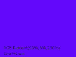RGB Percent 39%,3%,98% Color Image