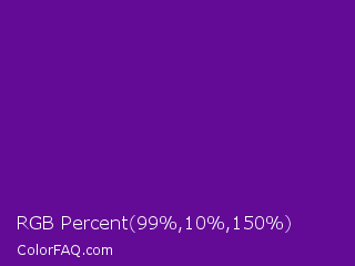 RGB Percent 39%,4%,59% Color Image