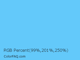 RGB Percent 39%,79%,98% Color Image