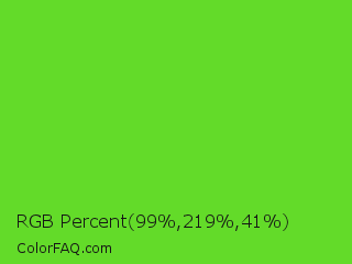 RGB Percent 39%,86%,16% Color Image