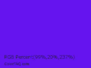 RGB Percent 39%,8%,93% Color Image