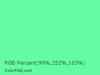 RGB Percent 39%,99%,64% Color Image