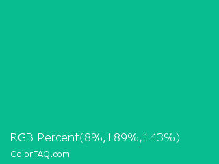 RGB Percent 3%,74%,56% Color Image