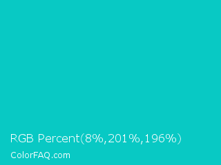 RGB Percent 3%,79%,77% Color Image