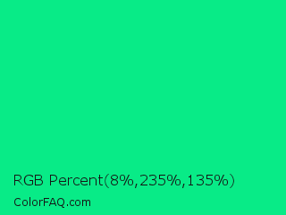 RGB Percent 3%,92%,53% Color Image