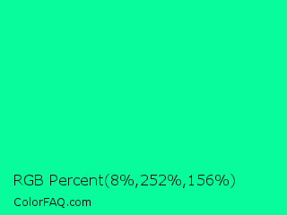 RGB Percent 3%,99%,61% Color Image