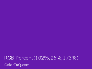 RGB Percent 40%,10%,68% Color Image