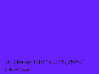 RGB Percent 40%,13%,99% Color Image