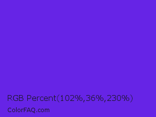 RGB Percent 40%,14%,90% Color Image