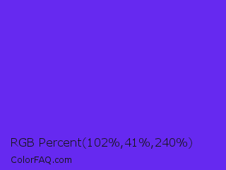 RGB Percent 40%,16%,94% Color Image