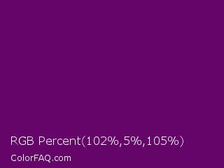 RGB Percent 40%,2%,41% Color Image