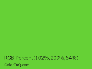 RGB Percent 40%,82%,21% Color Image
