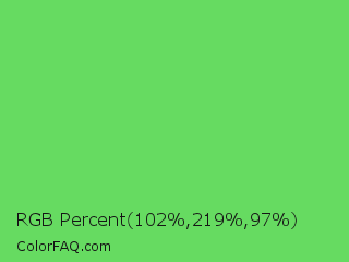 RGB Percent 40%,86%,38% Color Image