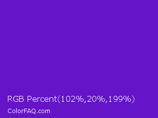 RGB Percent 40%,8%,78% Color Image