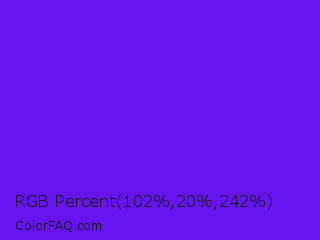RGB Percent 40%,8%,95% Color Image