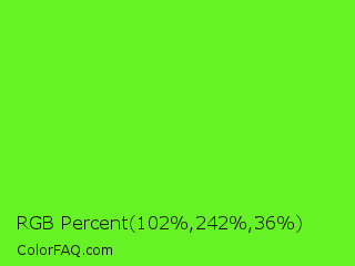 RGB Percent 40%,95%,14% Color Image