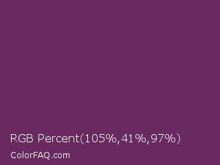 RGB Percent 41%,16%,38% Color Image