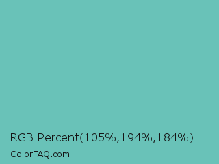 RGB Percent 41%,76%,72% Color Image
