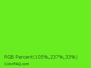 RGB Percent 41%,93%,13% Color Image
