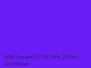 RGB Percent 42%,11%,96% Color Image