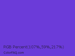 RGB Percent 42%,23%,85% Color Image