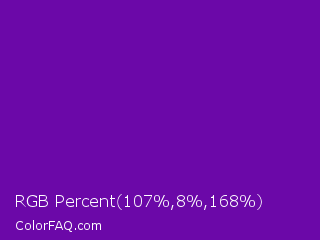 RGB Percent 42%,3%,66% Color Image