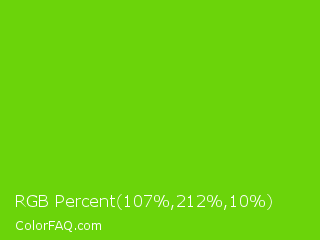 RGB Percent 42%,83%,4% Color Image