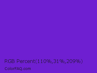 RGB Percent 43%,12%,82% Color Image