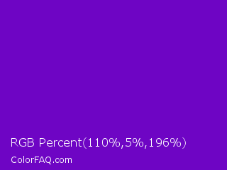 RGB Percent 43%,2%,77% Color Image