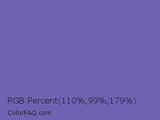 RGB Percent 43%,39%,70% Color Image