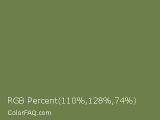 RGB Percent 43%,50%,29% Color Image