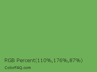 RGB Percent 43%,69%,34% Color Image