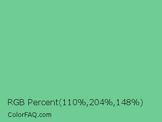 RGB Percent 43%,80%,58% Color Image