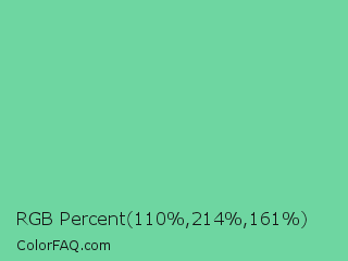 RGB Percent 43%,84%,63% Color Image