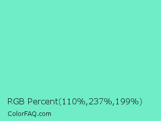 RGB Percent 43%,93%,78% Color Image