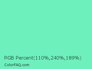 RGB Percent 43%,94%,74% Color Image