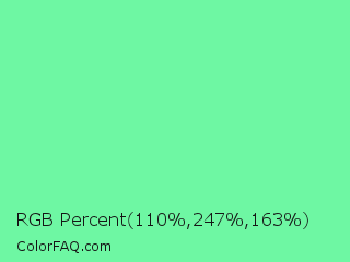 RGB Percent 43%,97%,64% Color Image