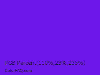RGB Percent 43%,9%,92% Color Image