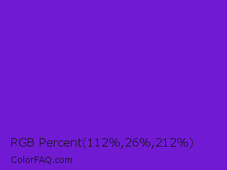 RGB Percent 44%,10%,83% Color Image