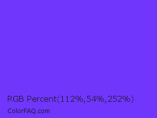 RGB Percent 44%,21%,99% Color Image