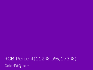RGB Percent 44%,2%,68% Color Image