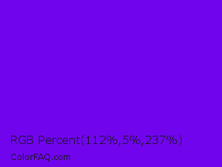 RGB Percent 44%,2%,93% Color Image