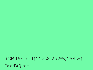 RGB Percent 44%,99%,66% Color Image