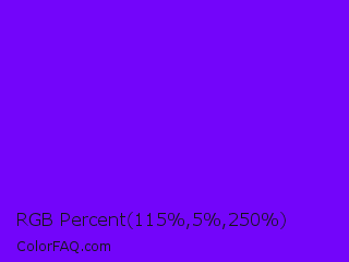 RGB Percent 45%,2%,98% Color Image