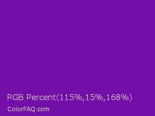 RGB Percent 45%,6%,66% Color Image