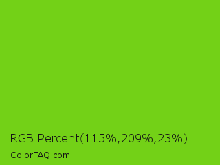RGB Percent 45%,82%,9% Color Image
