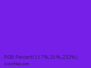 RGB Percent 46%,12%,91% Color Image