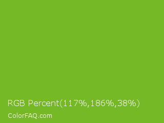 RGB Percent 46%,73%,15% Color Image